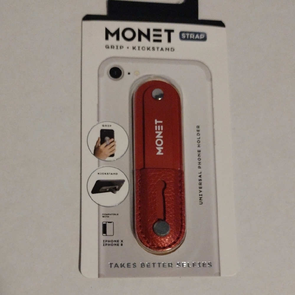 Monet Red Universal Phone Holder with Grip and Kickstand